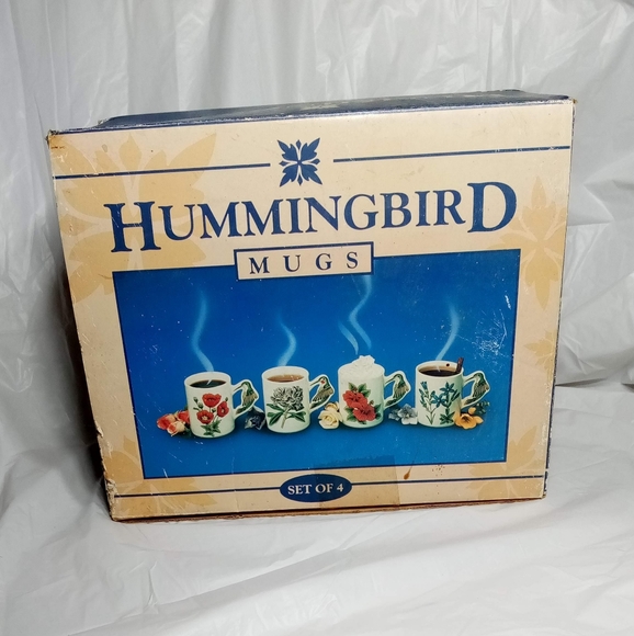 Set of 4 PMC Hummingbird Floral Coffee Mugs - Picture 8 of 11
